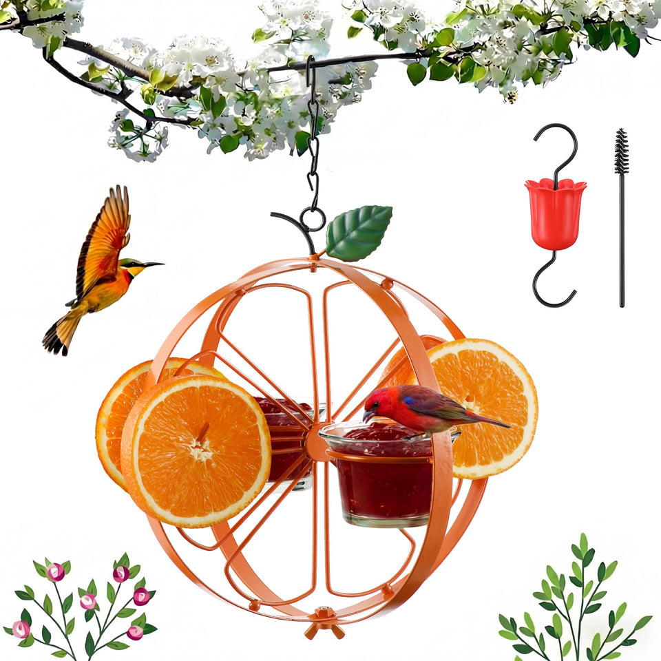 Dunkive Oriole Feeder foldable orange shape attracts orioles for easy backyard feeding.