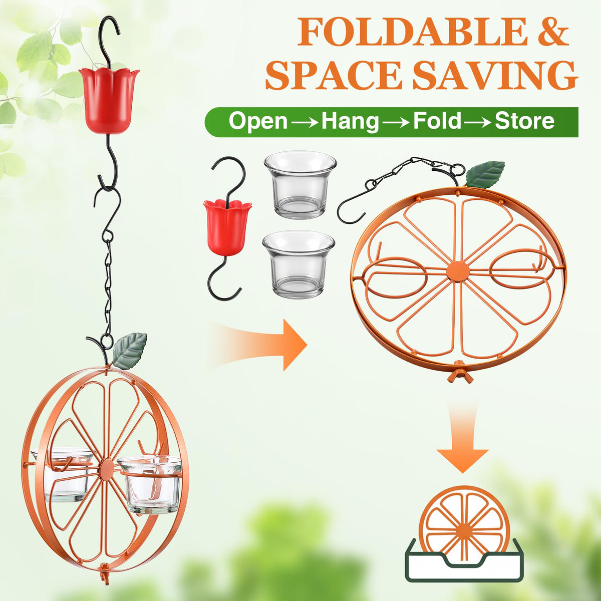 Dunkive Oriole Feeder two half-oranges offer versatile feeding options in one unit.