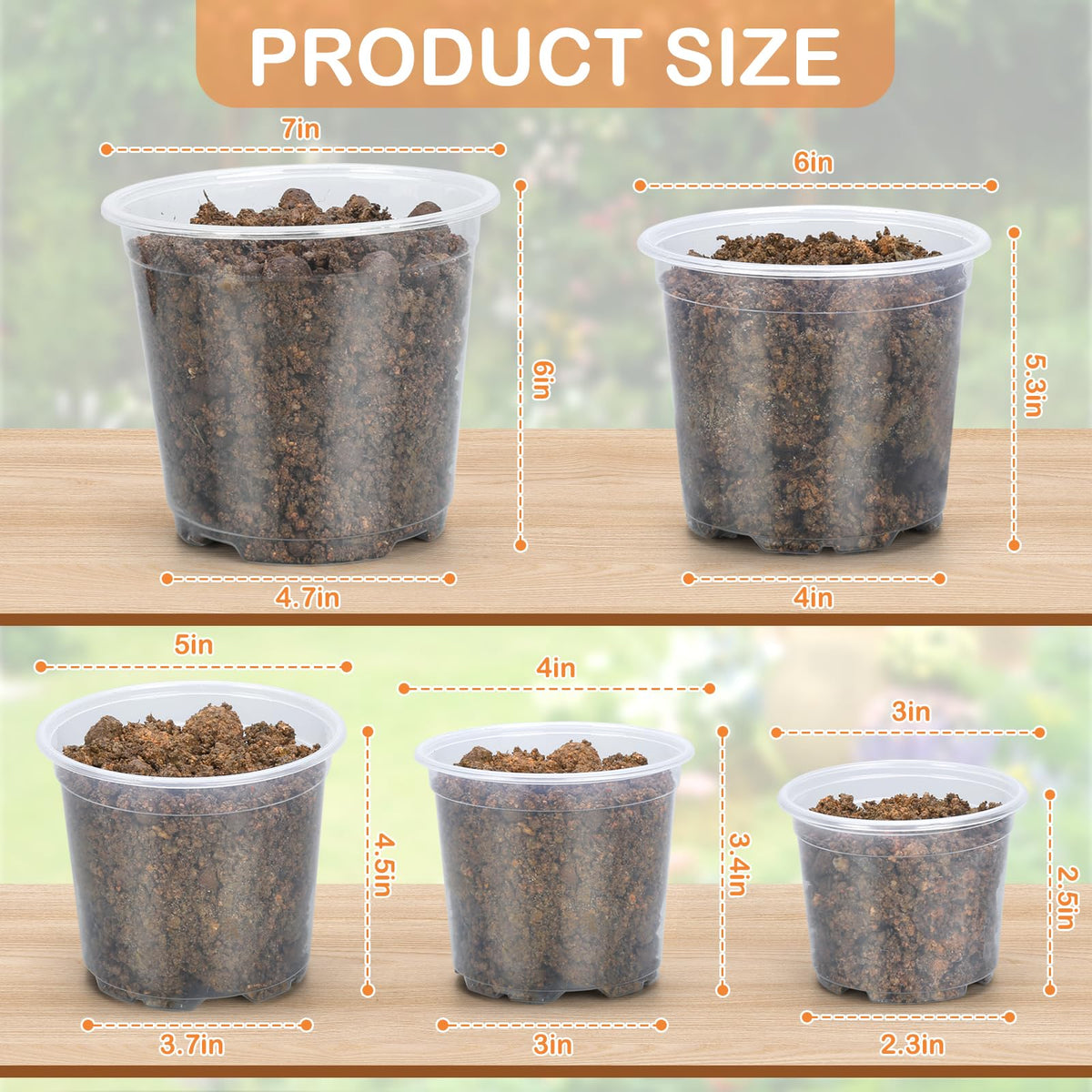 DUNPUTE 4-inch clear nursery pot enabling quick moisture monitoring and root observation.