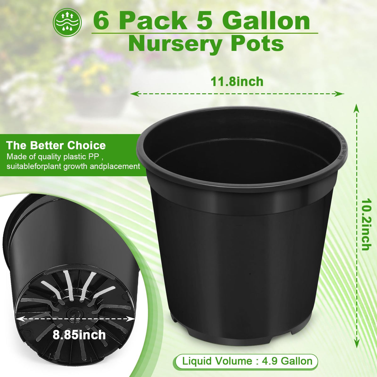 DUNPUTE 5 gallon pot side view highlighting sturdy design for long-lasting use
