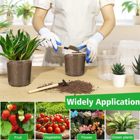 DUNPUTE durable plastic plant pots offer ample capacity for bigger plants.