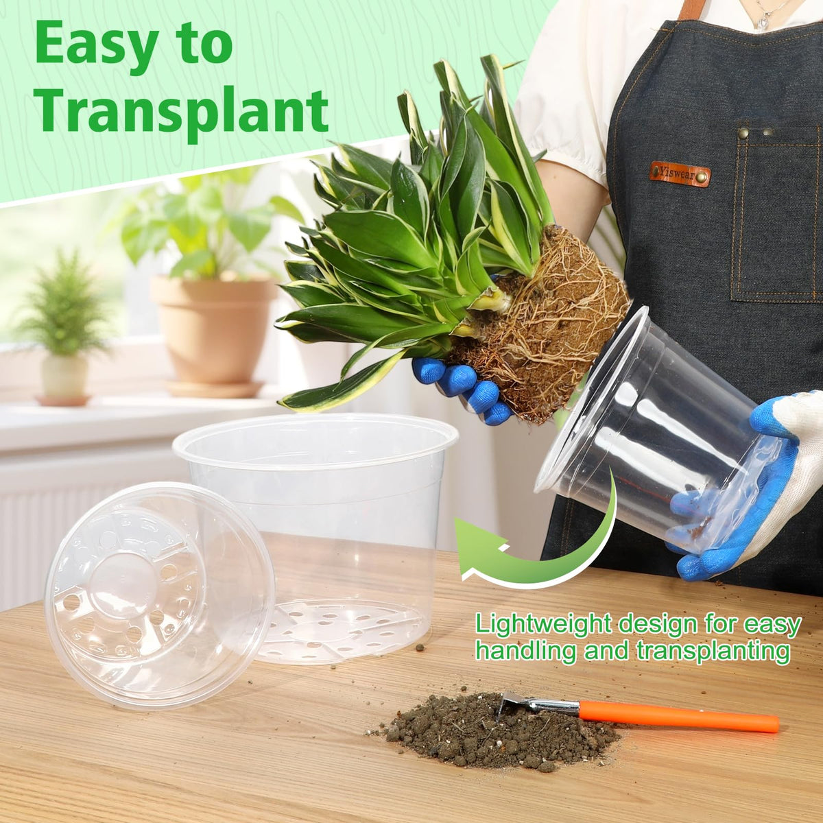 DUNPUTE nursery pot with bottom drainage holes prevents water buildup.