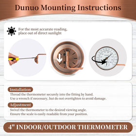 DUNUO weatherproof outdoor thermometer withstands rain and temperature changes.
