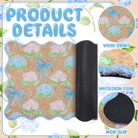 Rubber backing provides slip resistance for safe indoor or outdoor use.