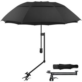DUOUPA adjustable sun umbrella clip-on attachment secures shade to chair for day-long comfort