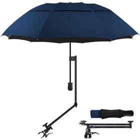 DUOUPA patio umbrella clip mount secures shade on a chair for outdoor comfort
