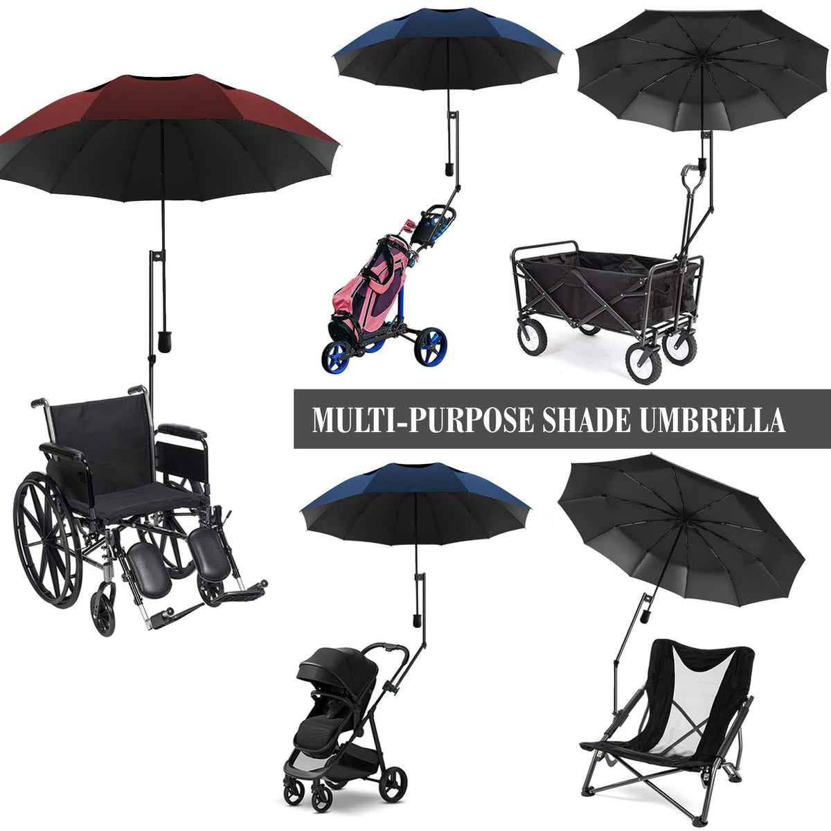 DUOUPA golf cart mount adds shade during rides and games