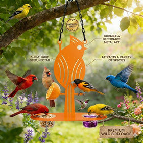 DUOYOUNG Orange halves on pegs invite birds and simplify filling