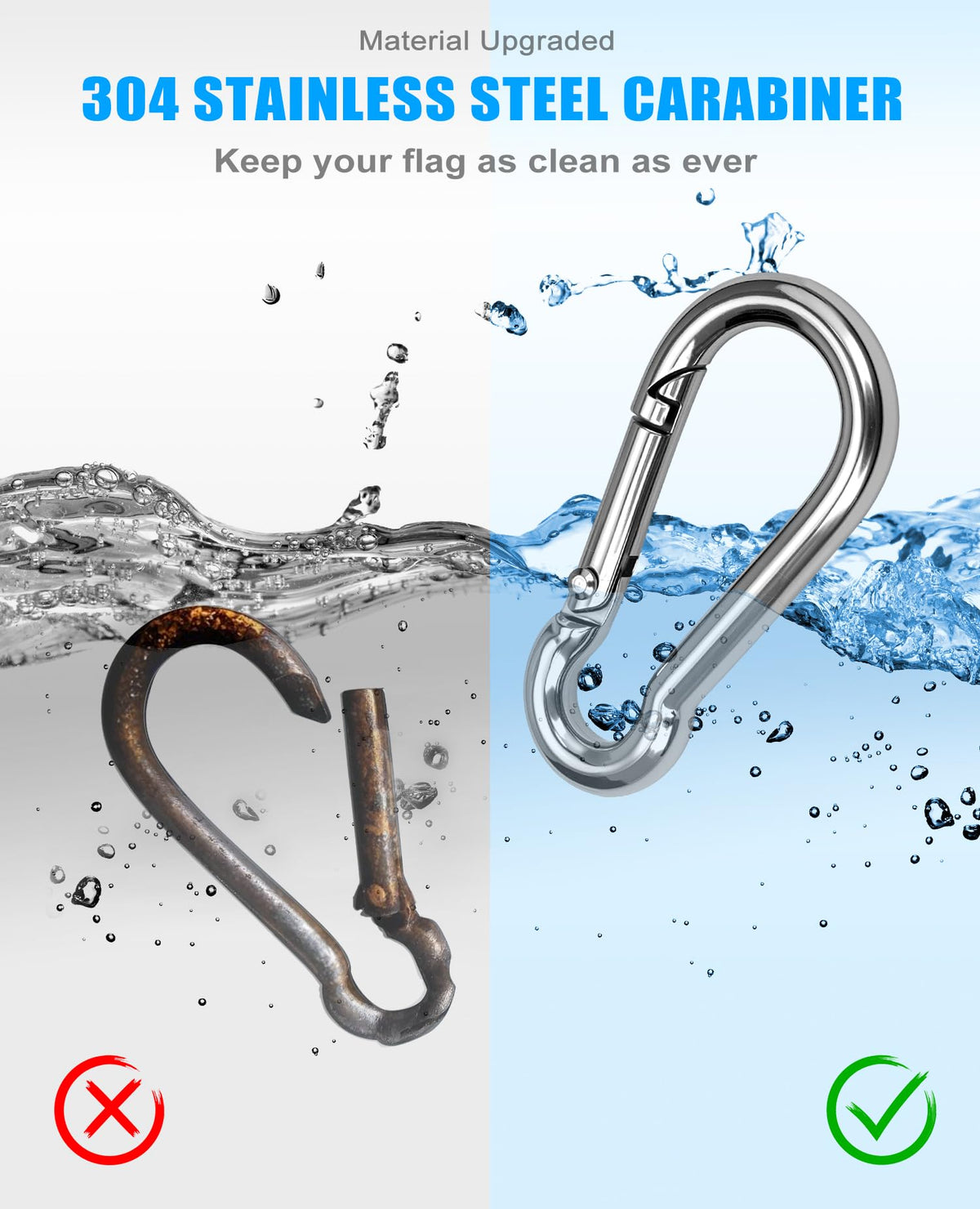 DUPKEV aluminum flag ring withstands wind, rain, and sun.