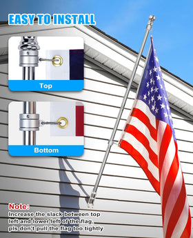 DUPKEV 1-inch flag pole ring on house or porch for easy setup.