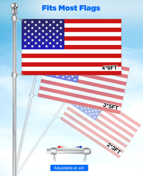 DUPKEV compatible with 2x3ft, 3x5ft, and 4x6ft flags.
