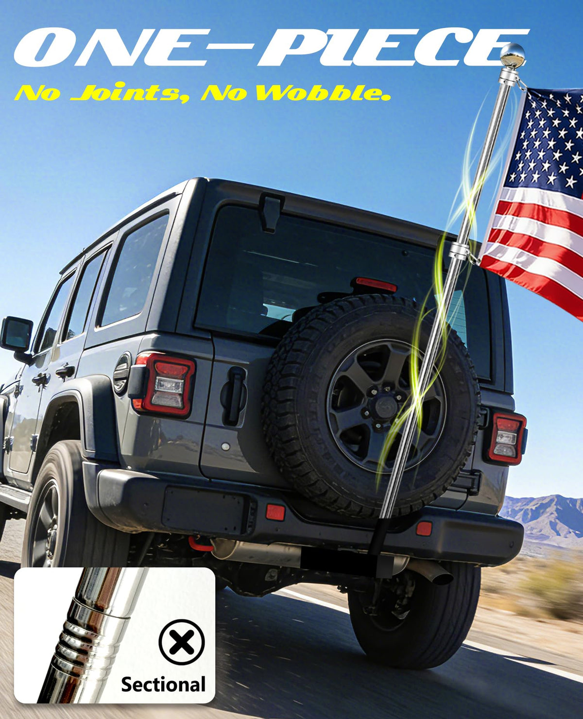 DUPKEV heavy-duty stainless steel flag pole resists rust in rain
