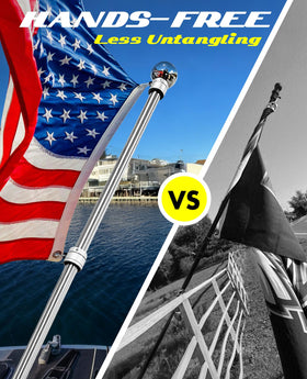 DUPKEV outdoor flag pole for walls, boats, and vehicle displays