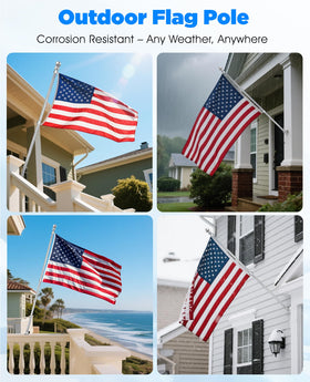 DUPKEV stainless steel carabiners secure flags in all weather.