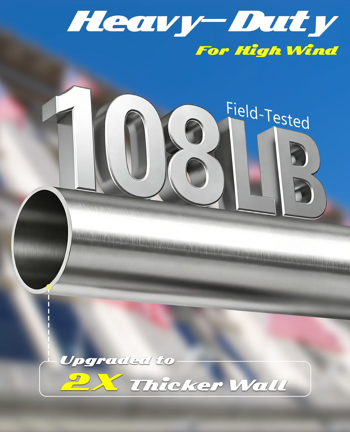 DUPKEV waterproof flag pole resists corrosion in damp weather