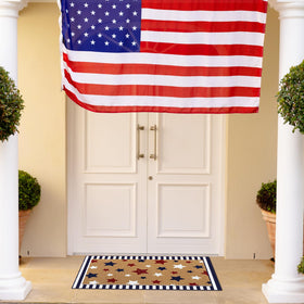 Duraaamo front porch mat suitable for indoor or outdoor use.
