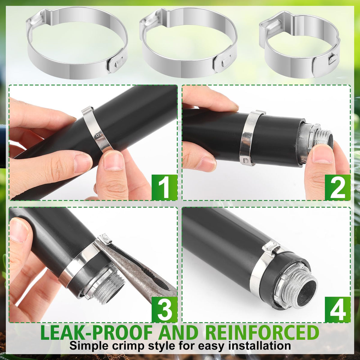 Duraaamo double-grip pinch clamps installed on a hose line for secure hold