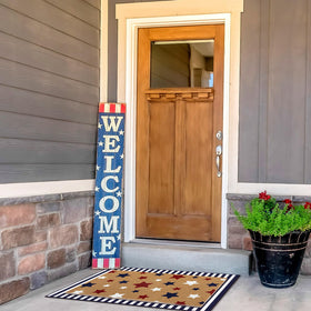 Duraaamo outdoor entrance mat with non-slip backing for rainy days.