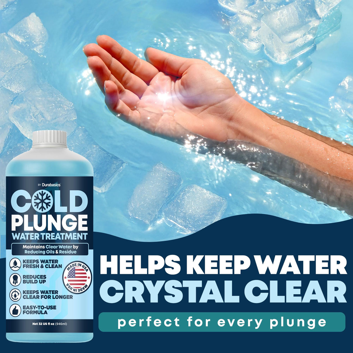 Durabasics water clarity maintenance helps keep your ice bath inviting.