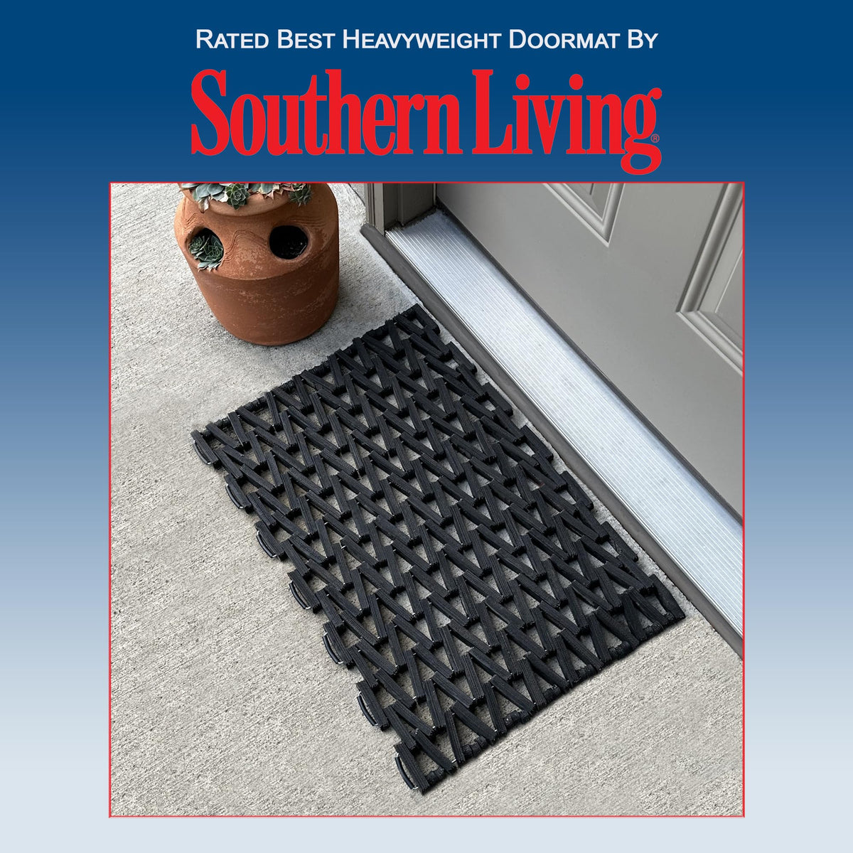 Durite open-weave tire-link mat reduces mud and dries feet quickly.