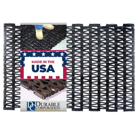 Durite outdoor entrance mat with herringbone weave for debris and water management.