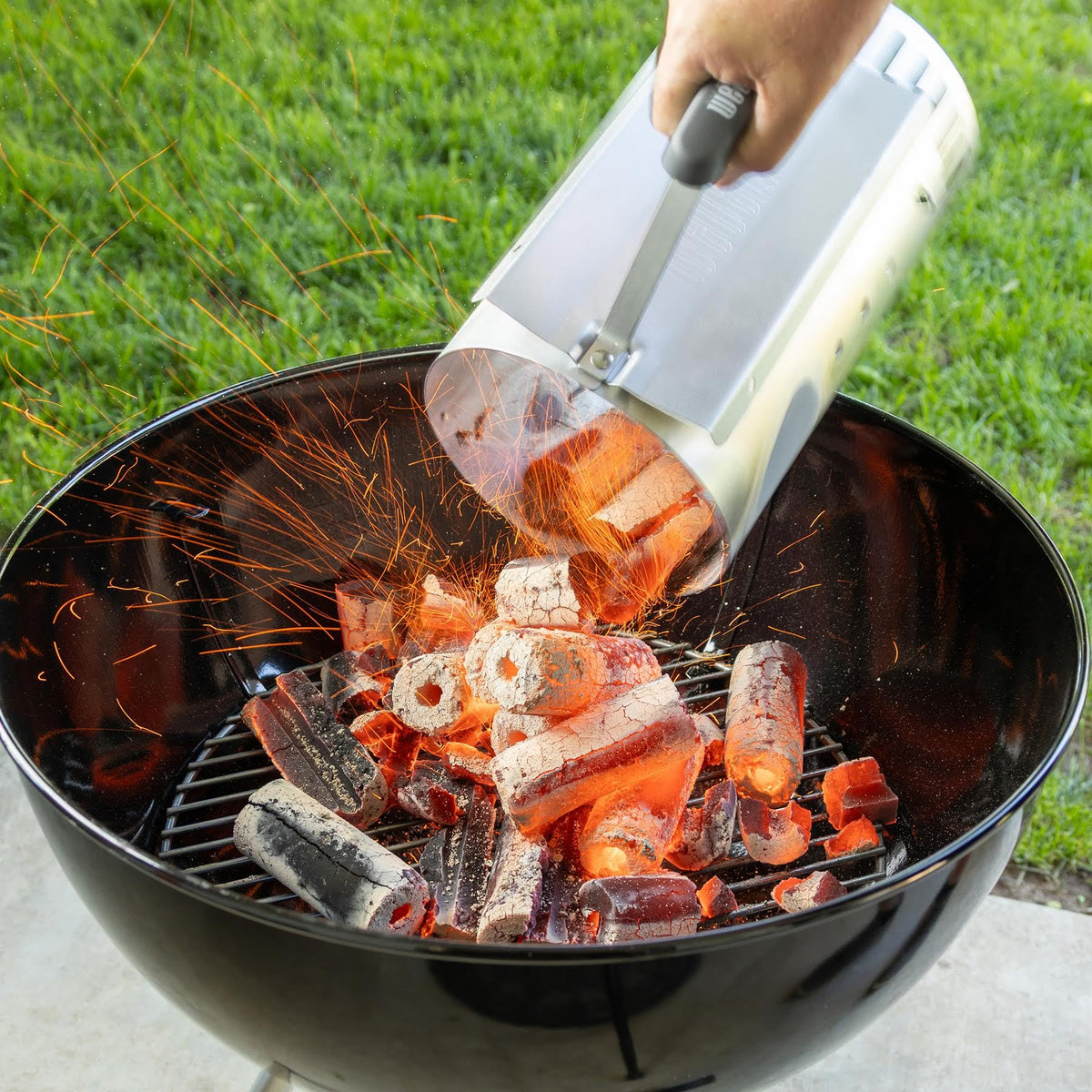 Logs around 4-5 inches long for easy stacking in grills