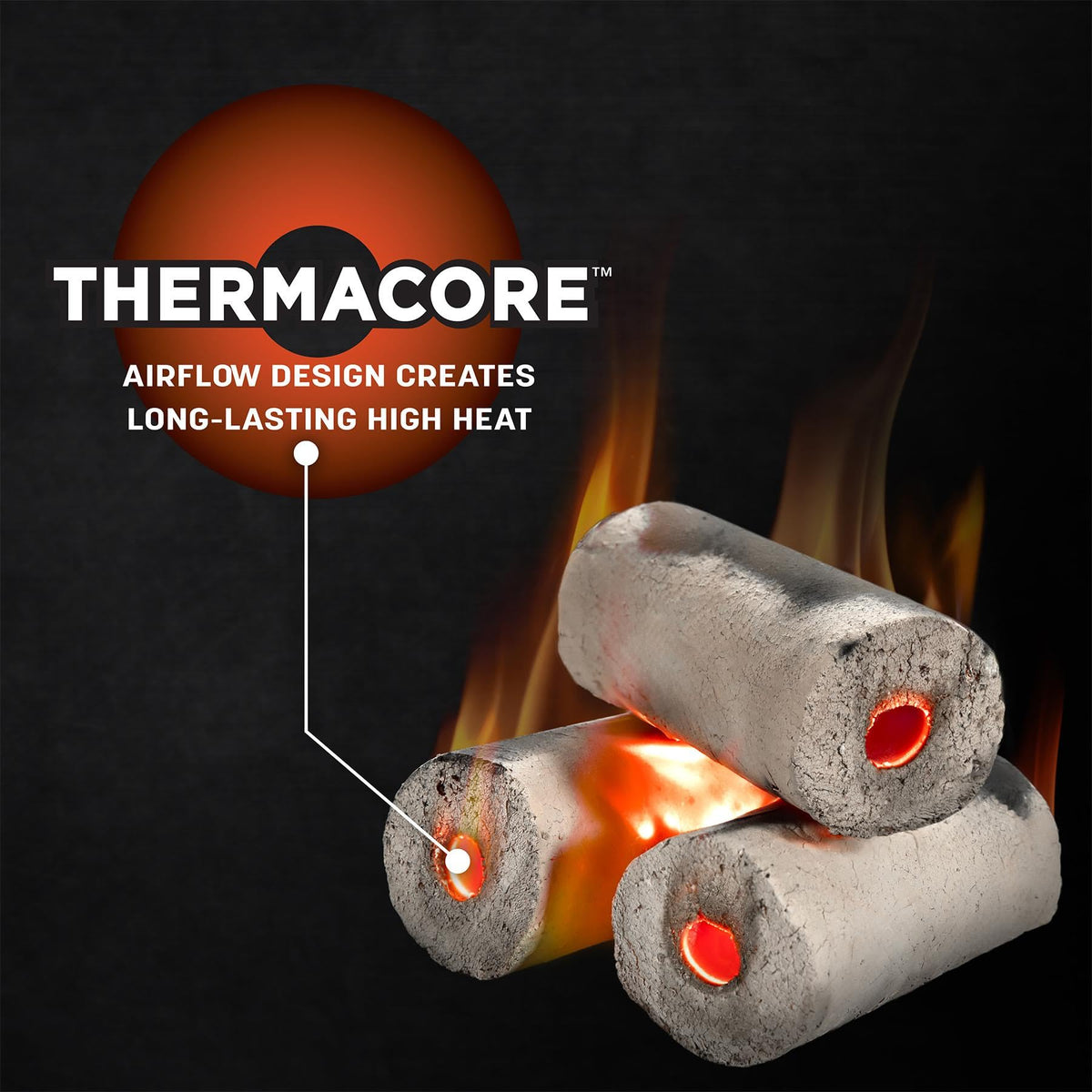 Duraflame Char-Logs burning logs deliver steady heat in a grill