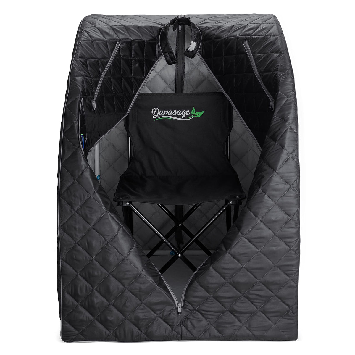 Durasage foldable chair provides comfortable seating during sessions.
