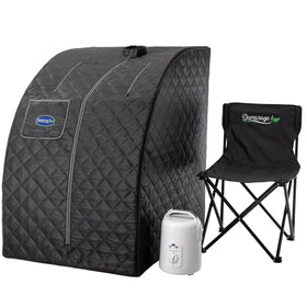 Durasage lightweight steam sauna tent setup demonstrates portable home spa.