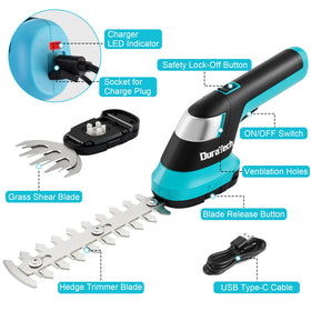 DURATECH 2-in-1 switch system for shrubs and grass trimming