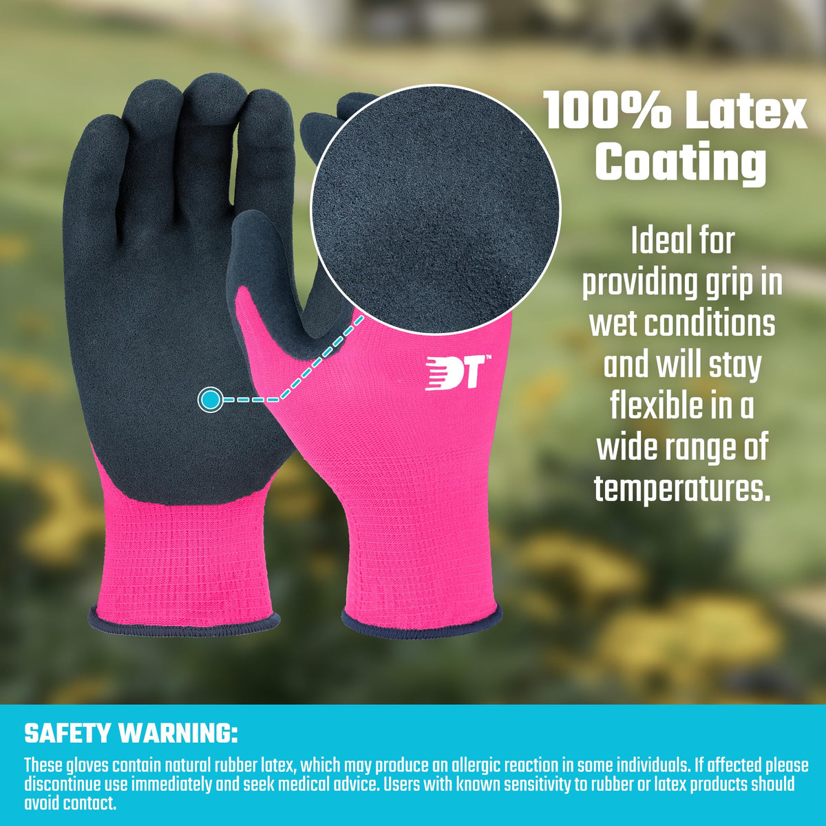 DURATECH DT6 gloves with latex palm for thorn resistant pruning.