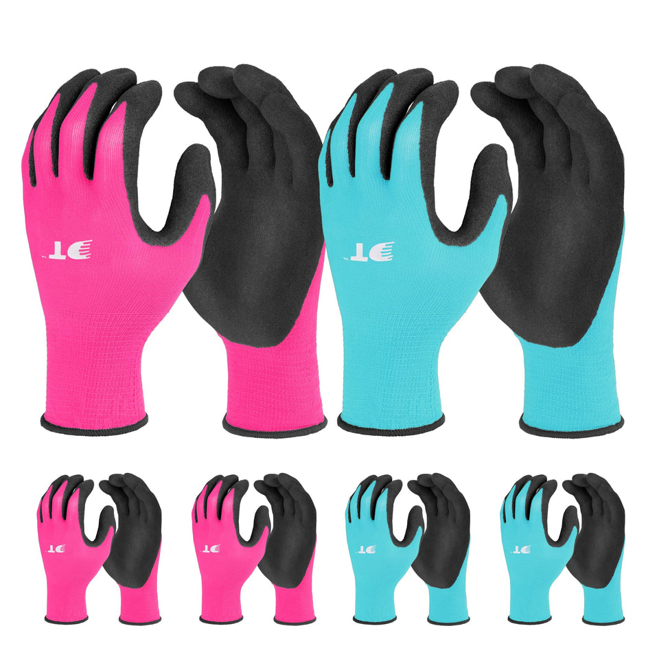 DURATECH DT6 garden gloves pink and blue pack for versatile gardening tasks