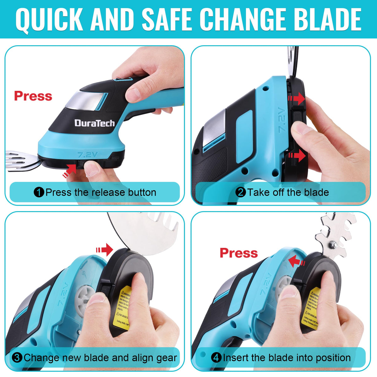 DURATECH dual safety lock preventing accidental starts