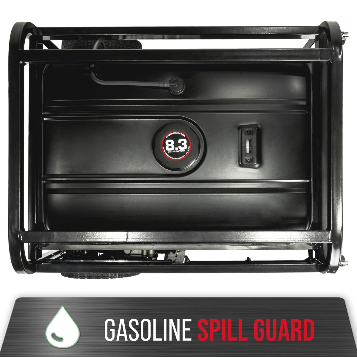 Propane and gasoline setup illustrates flexible fueling for emergencies.