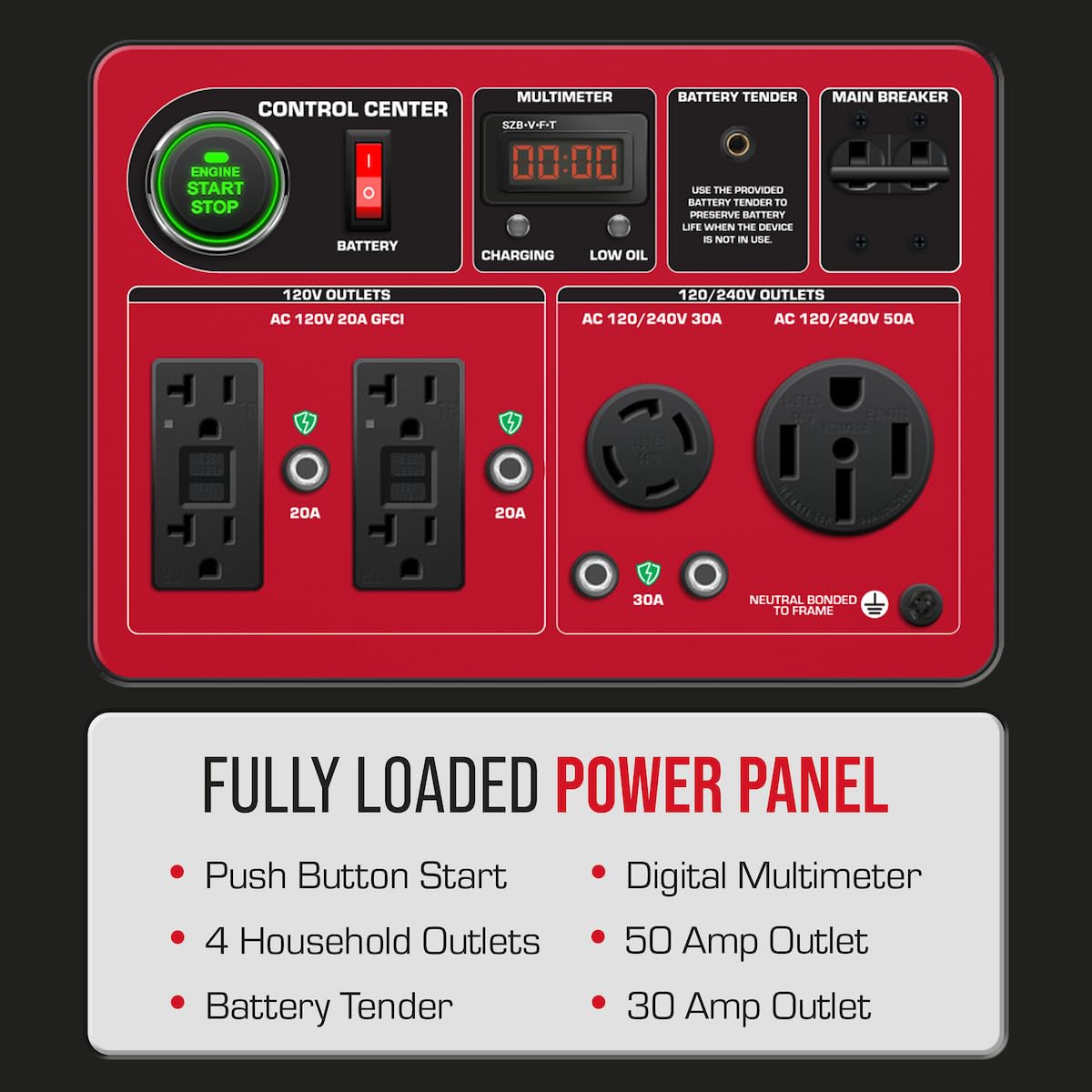 DS13000MXT natural gas connection enables convenient fuel flexibility.
