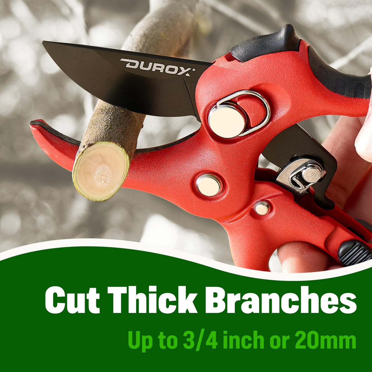 DuroX DGR-01 heat-treated high-carbon steel blade delivers clean cuts.