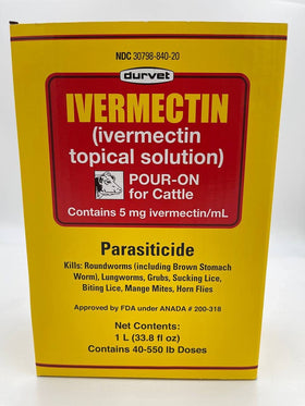Durvet Ivermectin Pour On back view of treated cattle