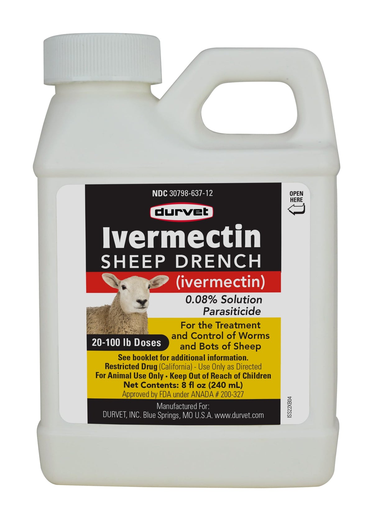 Durvet Ivermectin Sheep Drench bottle front for quick, easy dosing planning in your flock.