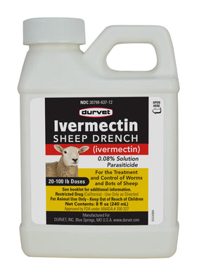 Durvet Ivermectin Sheep Drench bottle front for quick, easy dosing planning in your flock.