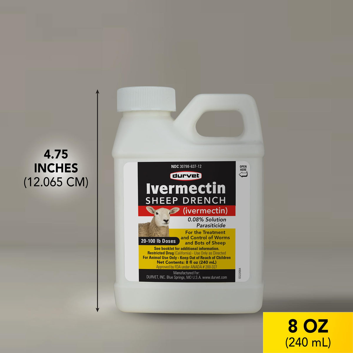 Durvet Ivermectin Sheep Drench use sheep scene highlights suitability for flocks.