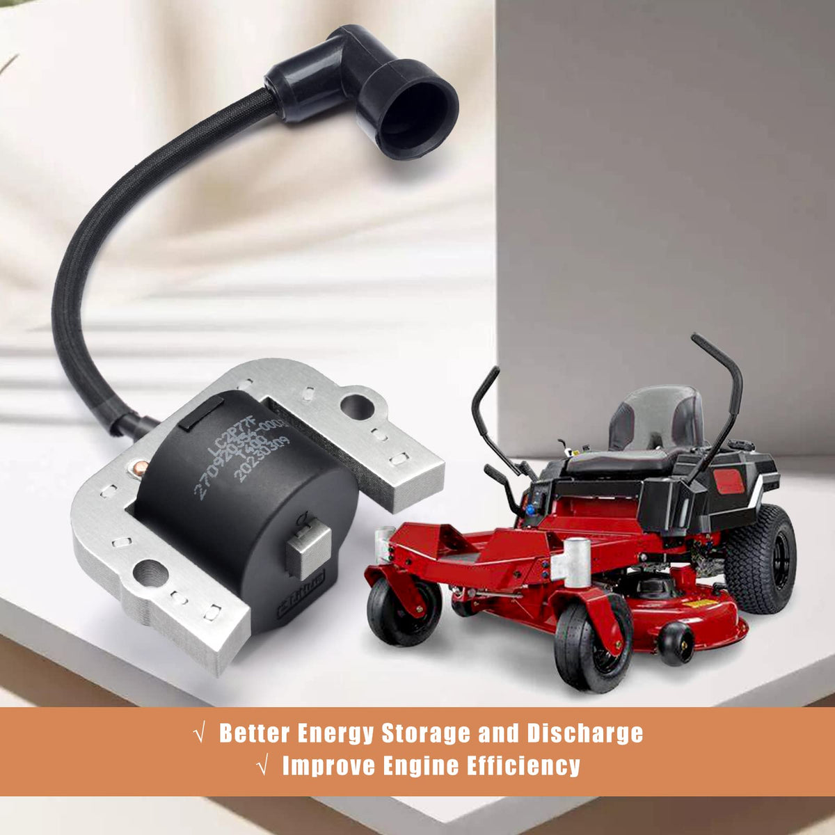Dusdel compact design image illustrates easy installation in tight mower spaces.