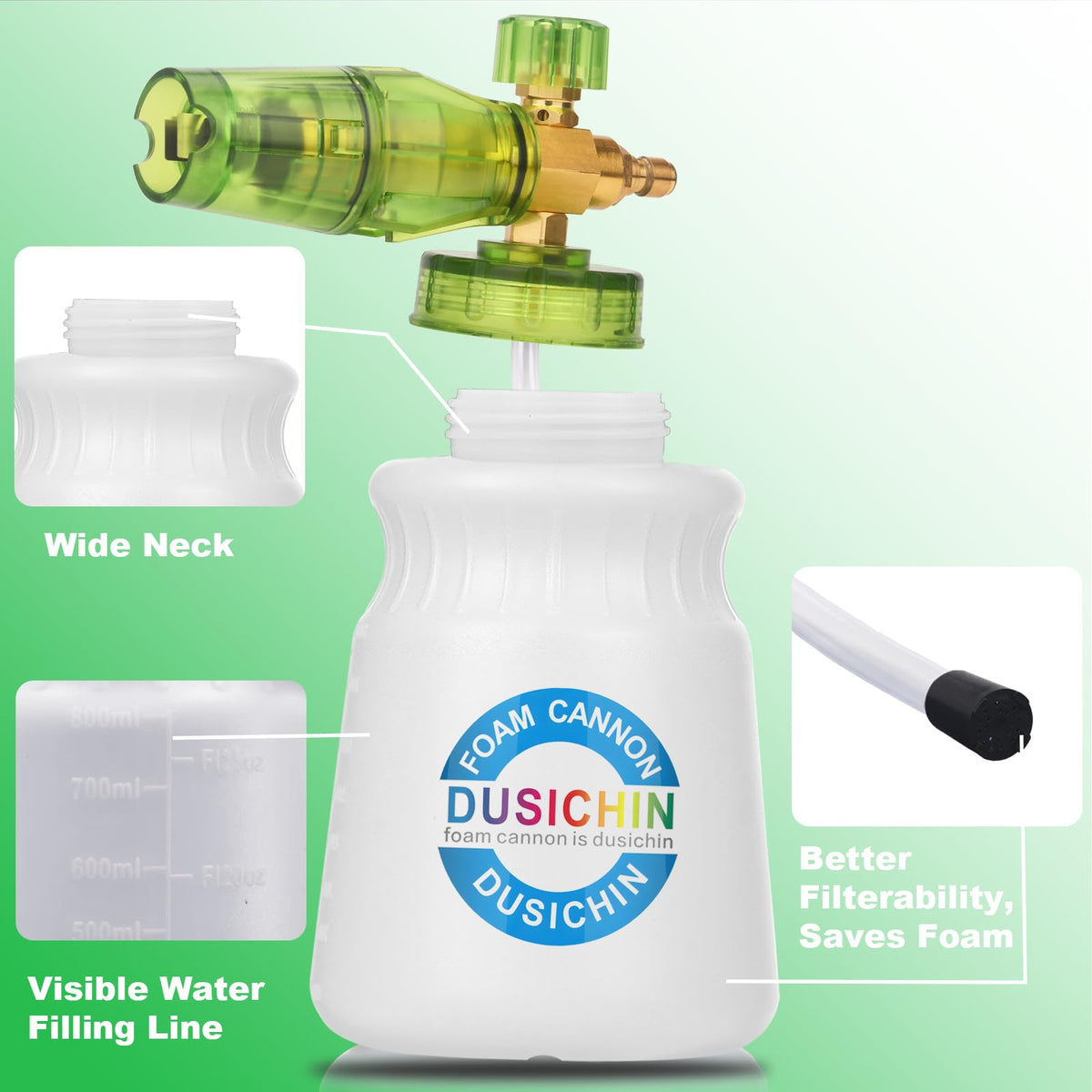 Dusichin nozzle tips array for adjustable spray angles.