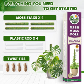 Duspro moss pole includes jute twine for quick plant securing.