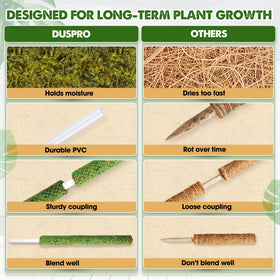 Duspro moss pole with natural forest moss aids aerial roots.