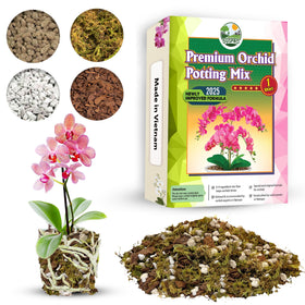 Duspro Orchid Potting Mix forest moss close-up shows moisture retention for thriving roots