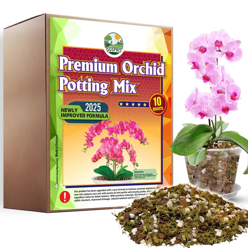 Duspro orchid potting mix with forest moss for moisture and root health