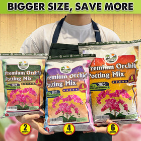 Duspro orchid potting mix balances moisture with moss and minerals for hydration.
