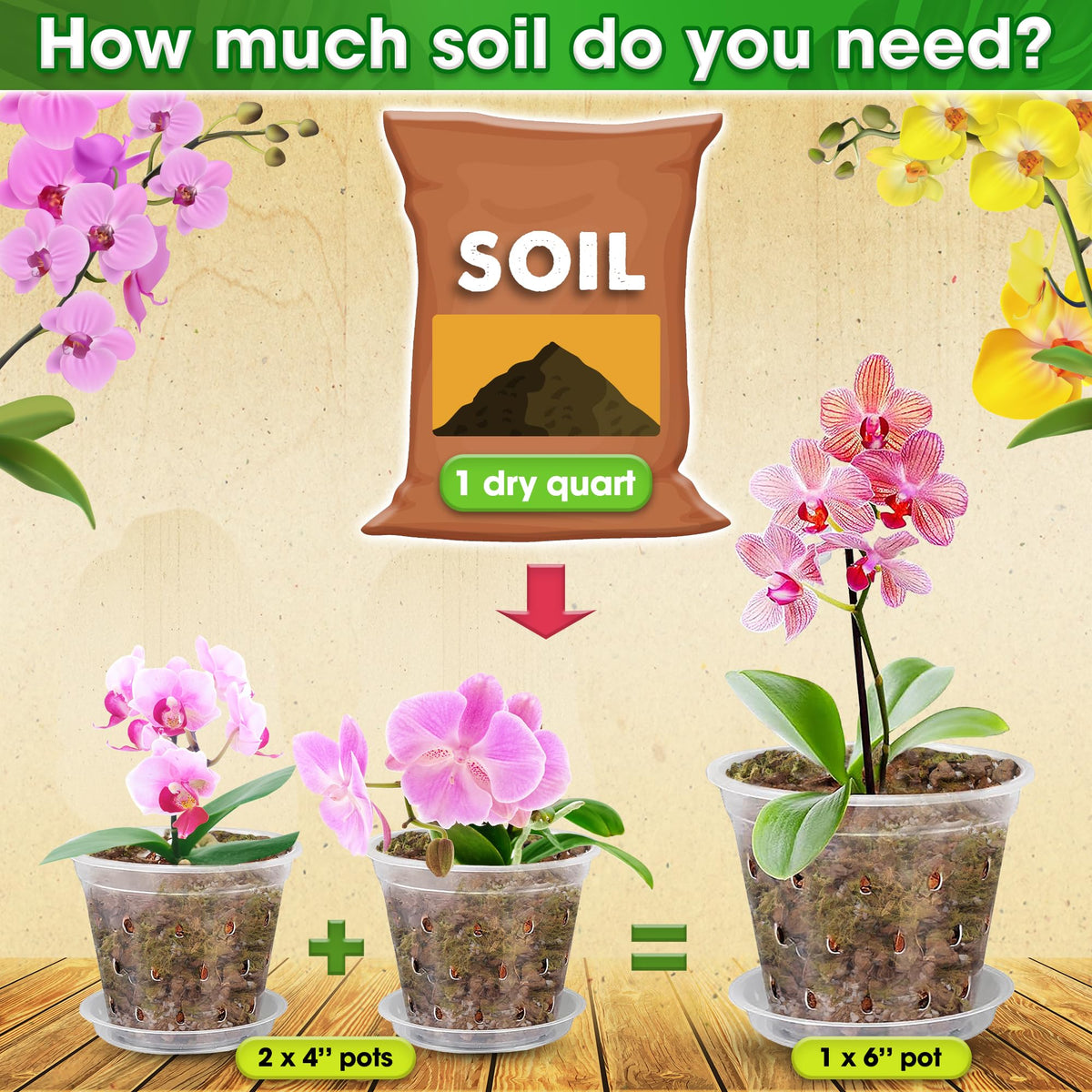 Duspro orchid potting mix ready-to-use kit for quick repotting.