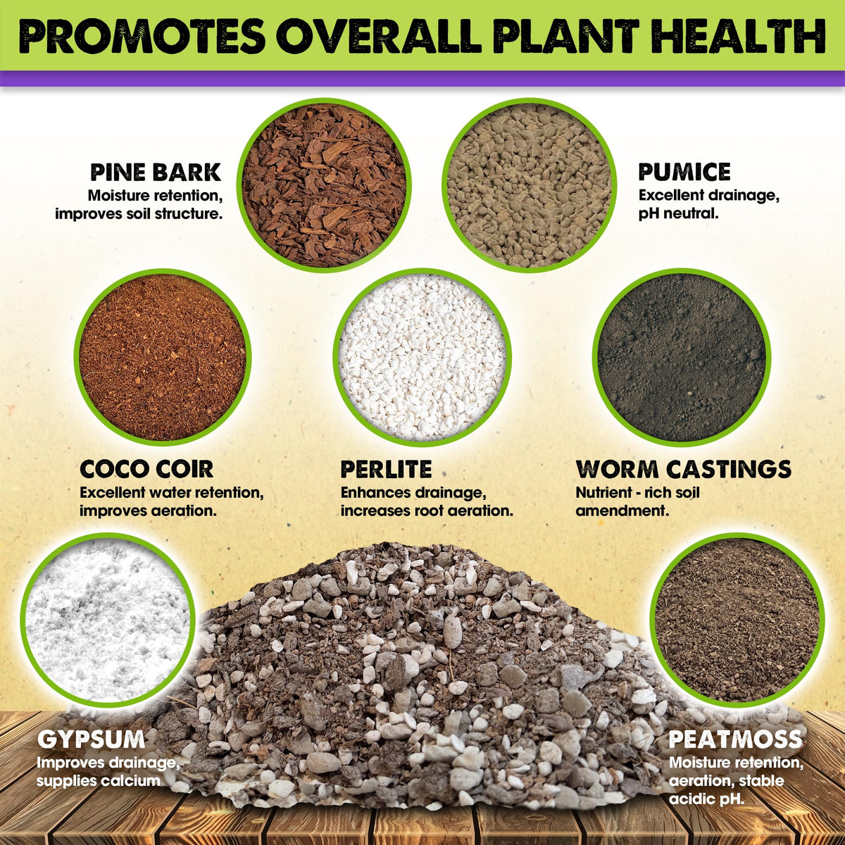 Duspro Recycle 4QRT mix featuring pumice improves moisture control for indoor plants.