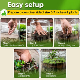 Duspro Recycle Terrarium Kit mesh-substrate, separates layers to prevent soil compaction